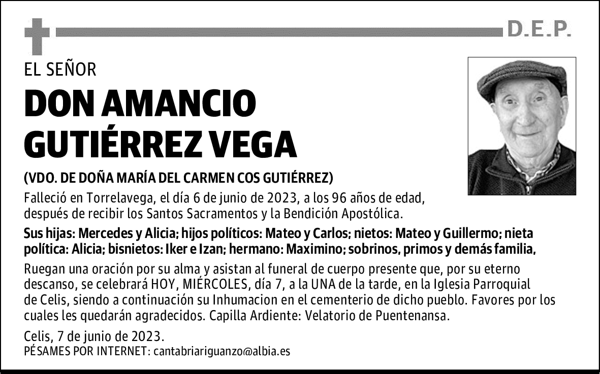 DON AMANCIO GUTIÉRREZ VEGA