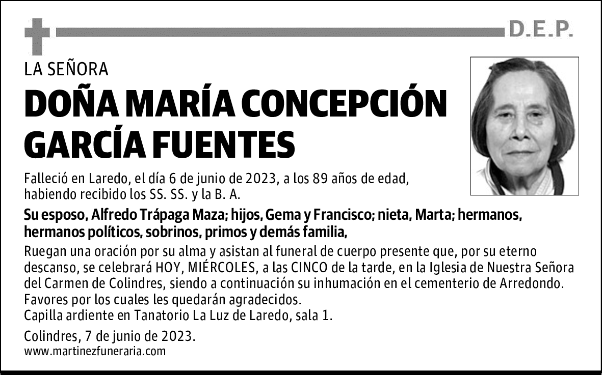 Dª MARÍA CONCEPCIÓN GARCÍA FUENTES