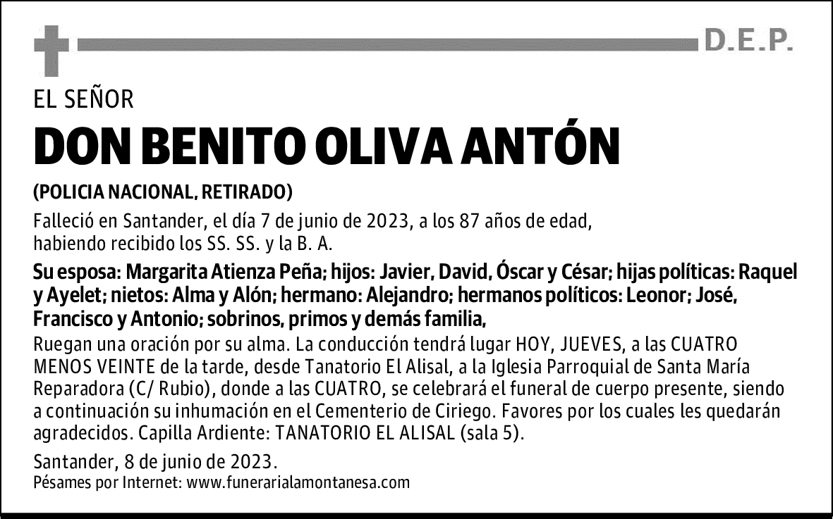 DON BENITO OLIVA ANTÓN