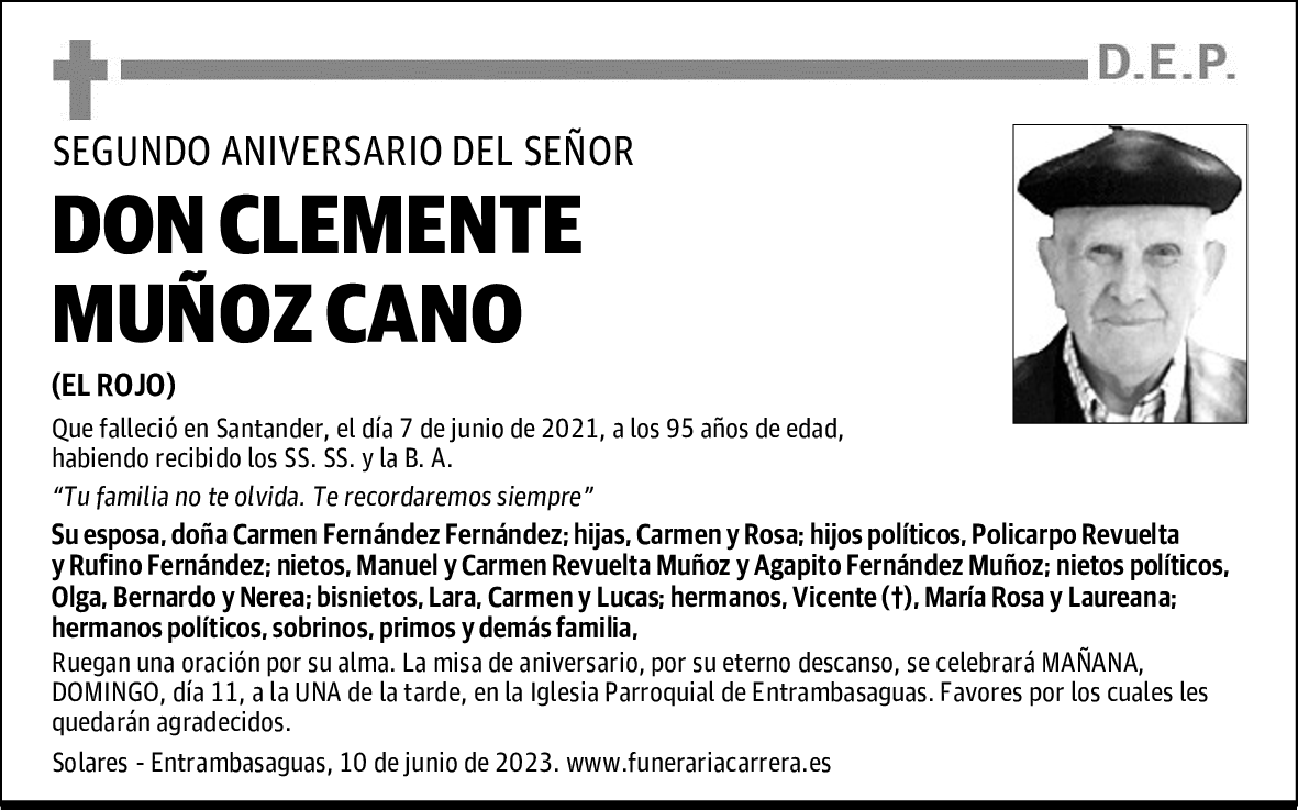 DON CLEMENTE MUÑOZ CANO