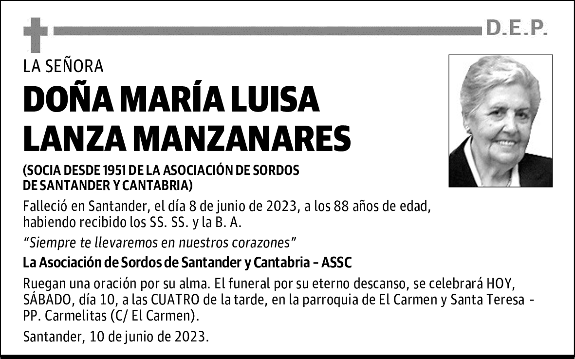 DOÑA MARÍA LUISA LANZA MANZANARES