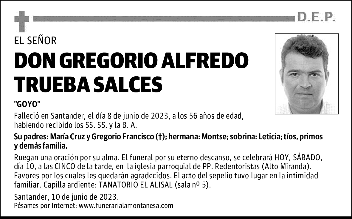 DON GREGORIO ALFREDO TRUEBA SALCES