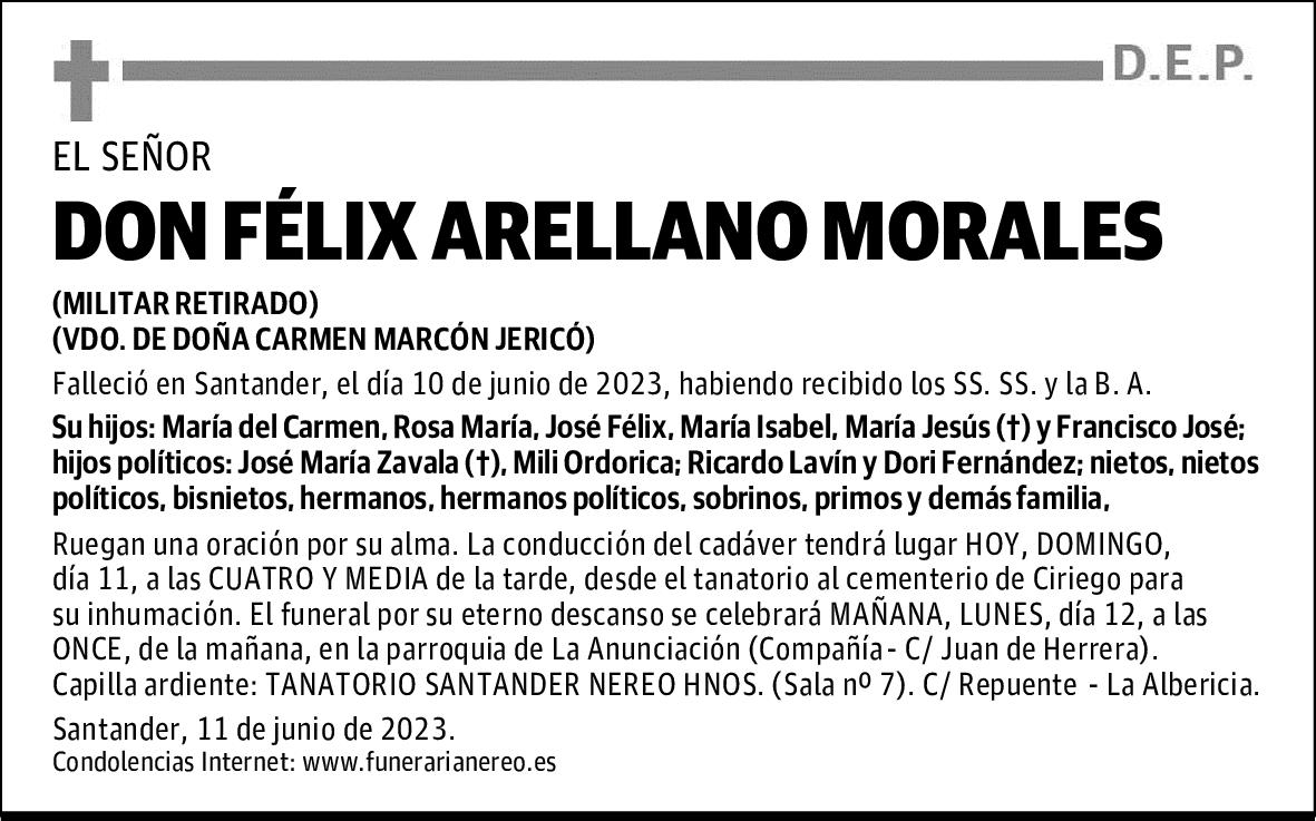 DON FÉLIX ARELLANO MORALES