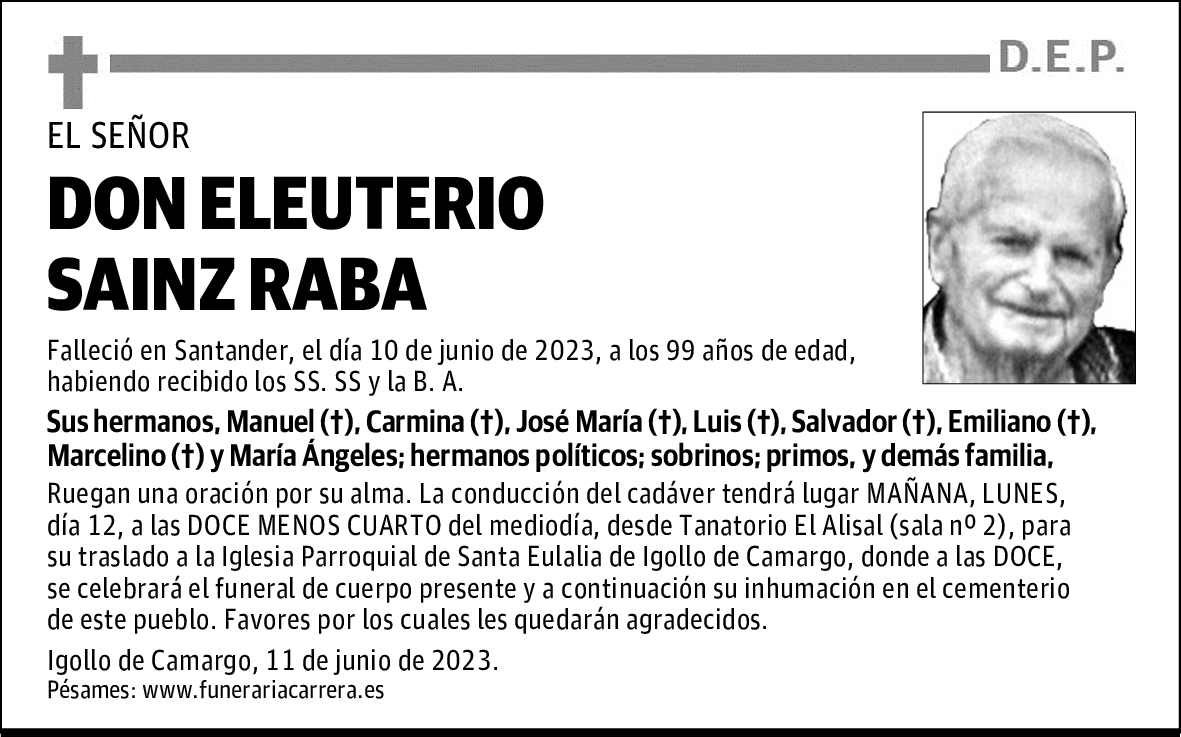 DON ELEUTERIO SAINZ RABA