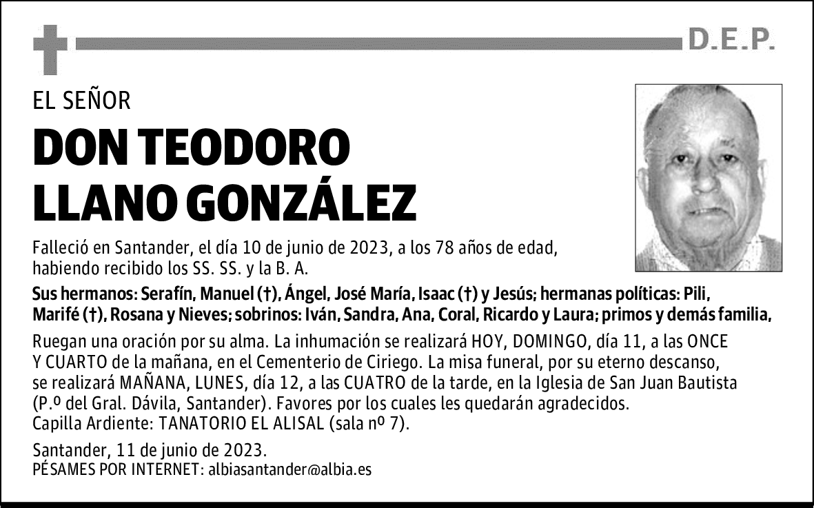DON TEODORO LLANO GONZÁLEZ