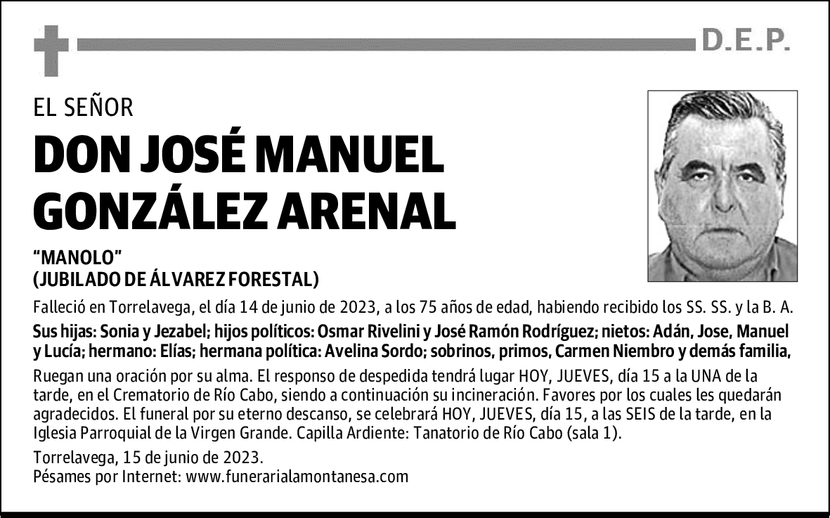 DON JOSÉ MANUEL GONZÁLEZ ARENAL