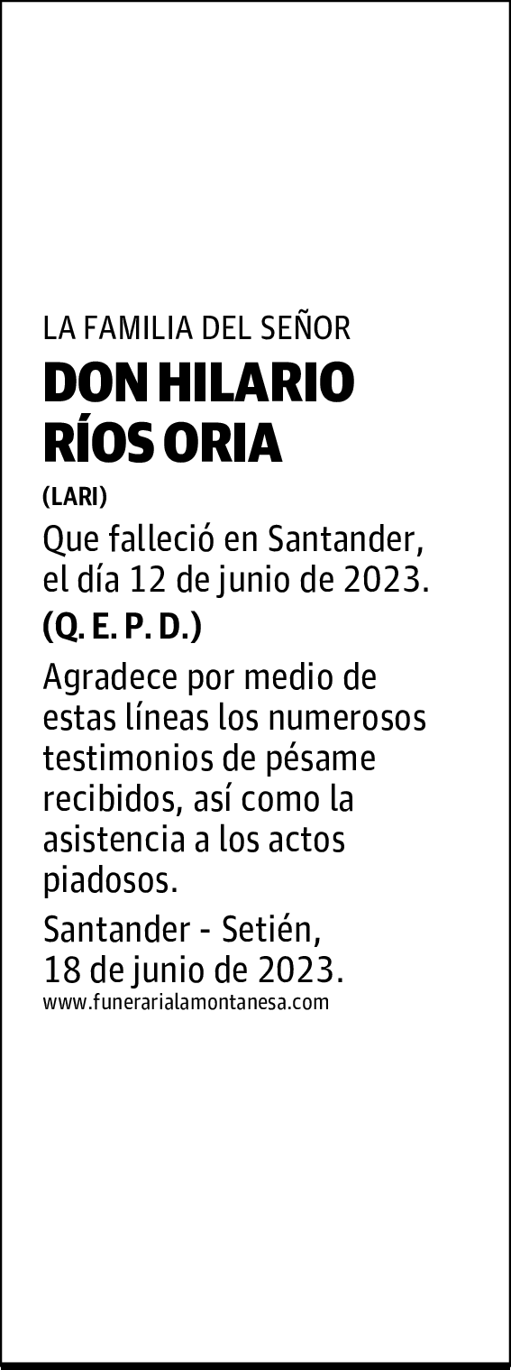 DON HILARIO RÍOS ORIA