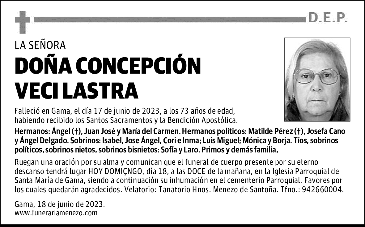 DOÑA CONCEPCIÓN VECI LASTRA