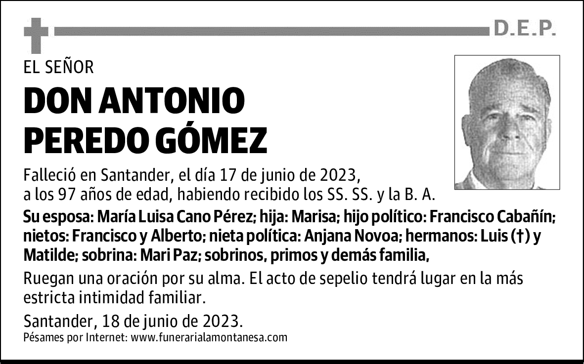 DON ANTONIO PEREDO GÓMEZ