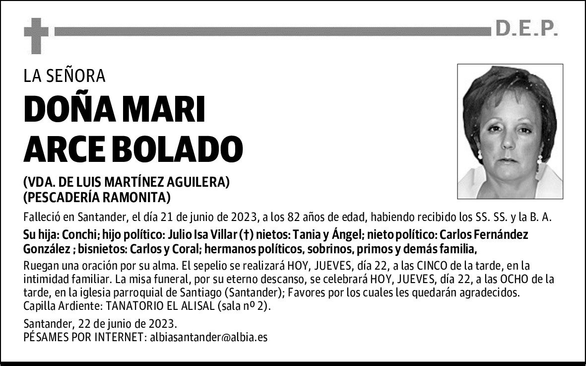 DOÑA MARI ARCE BOLADO