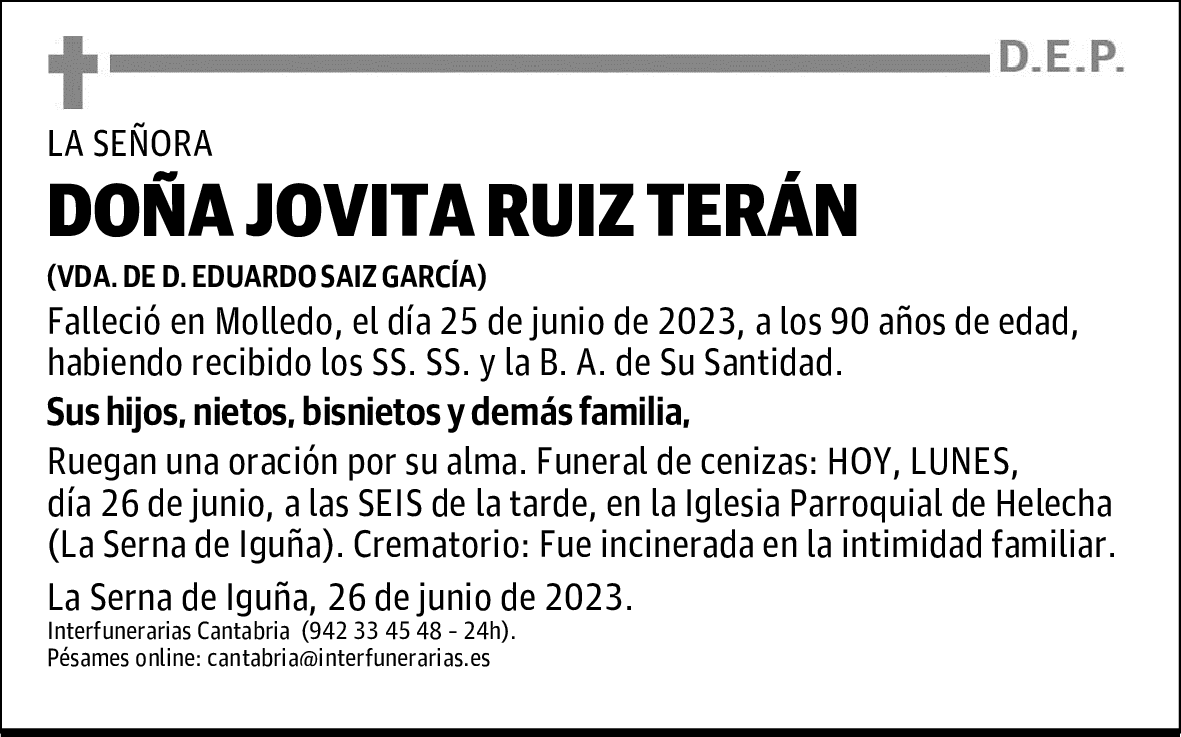 DOÑA JOVITA RUIZ TERÁN