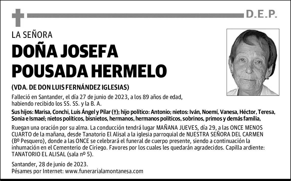 DOÑA JOSEFA POUSADA HERMELO