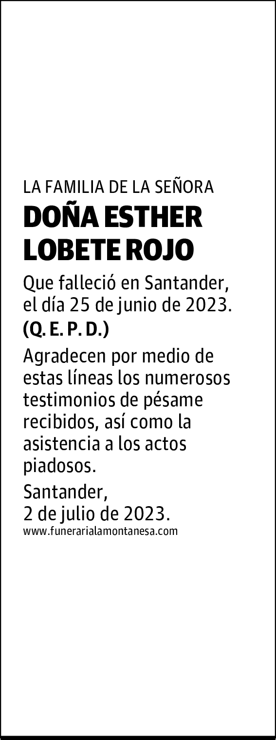 DOÑA ESTHER LOBETE ROJO