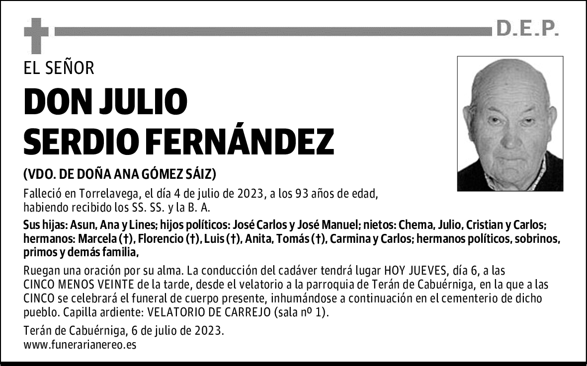 DON JULIO SERDIO FERNÁNDEZ