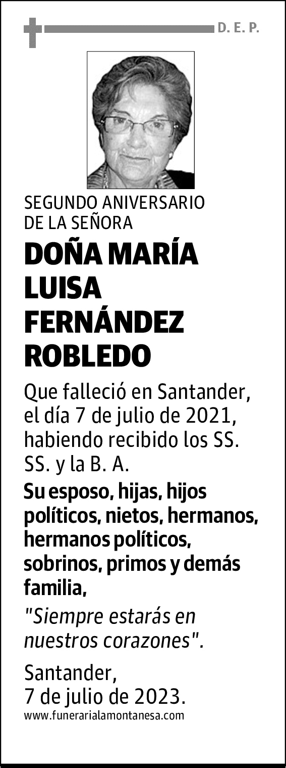 DOÑA MARÍA LUISA FERNÁNDEZ ROBLEDO