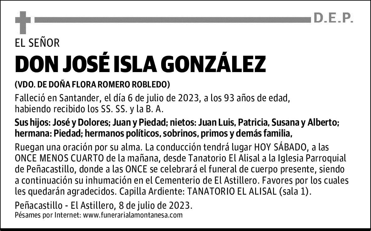 DON JOSÉ ISLA GONZÁLEZ