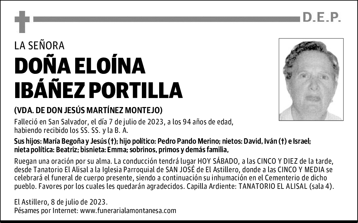 DOÑA ELOÍNA IBÁÑEZ PORTILLA