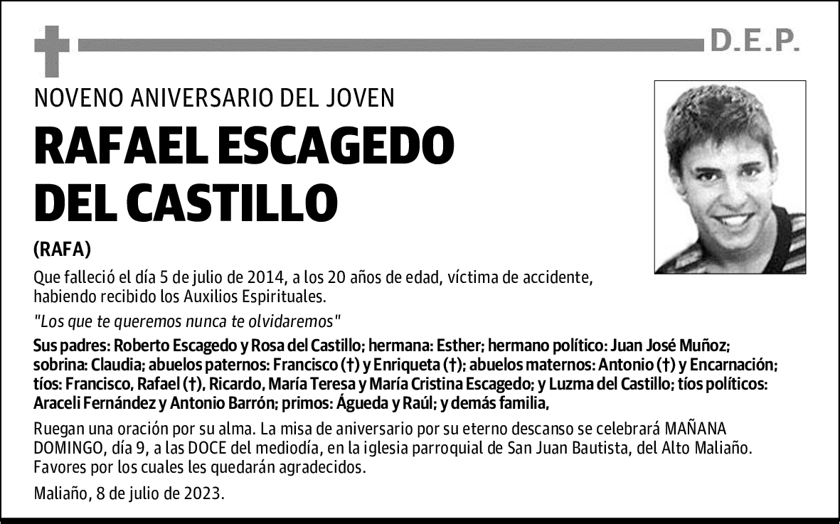 RAFAEL ESCAGEDO DEL CASTILLO