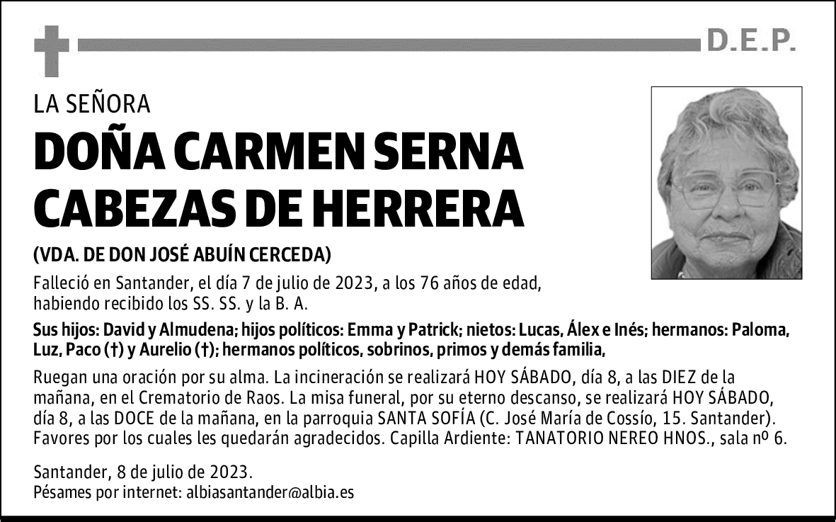 DOÑA CARMEN SERNA CABEZAS DE HERRERA