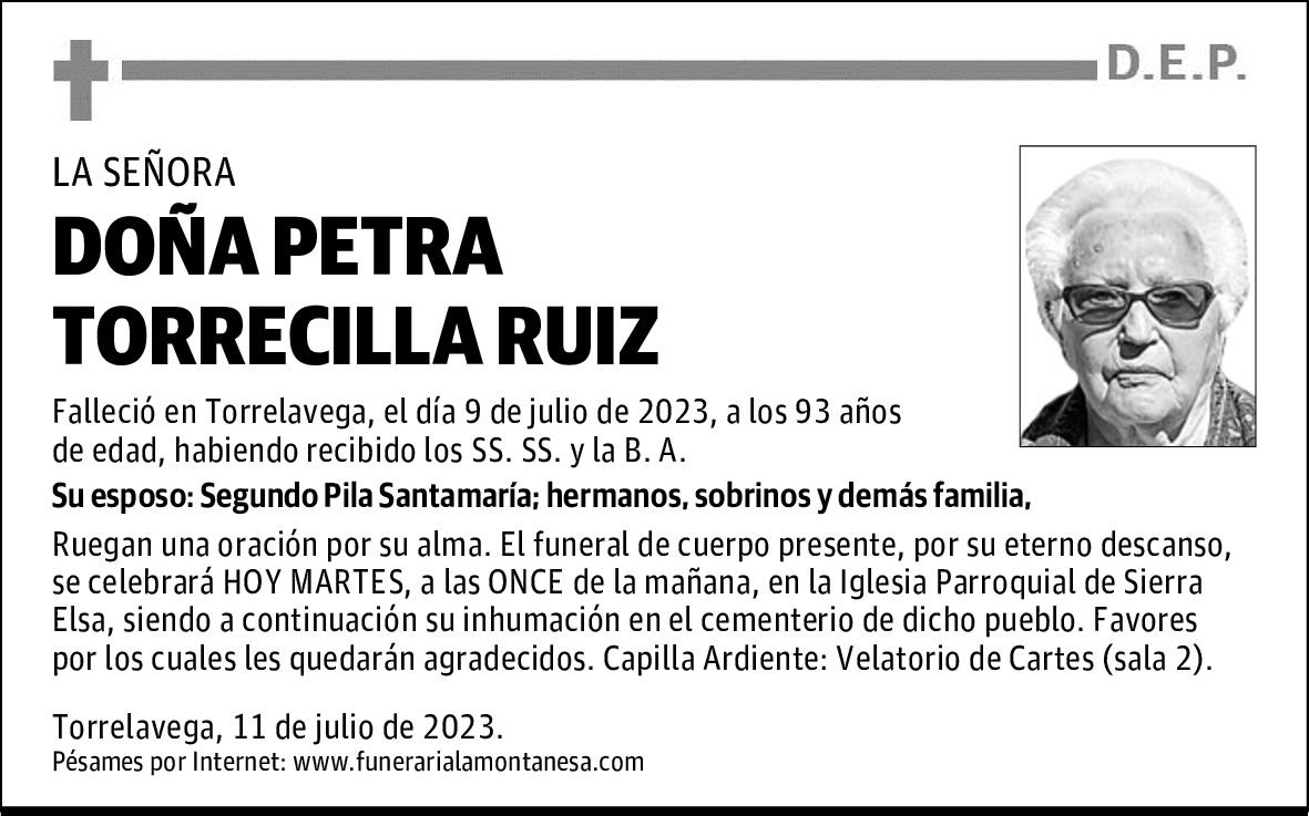 DOÑA PETRA TORRECILLA RUIZ