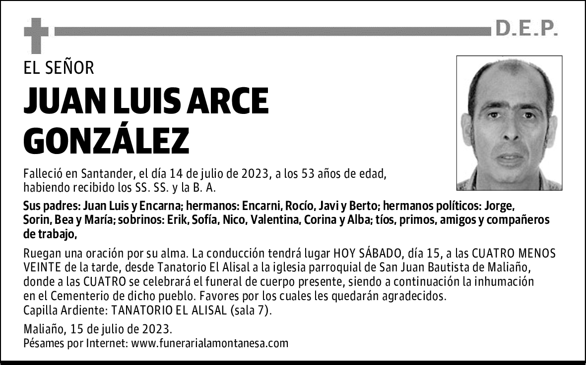 JUAN LUIS ARCE GONZÁLEZ