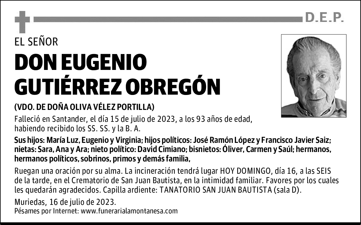 DON EUGENIO GUTIÉRREZ OBREGÓN