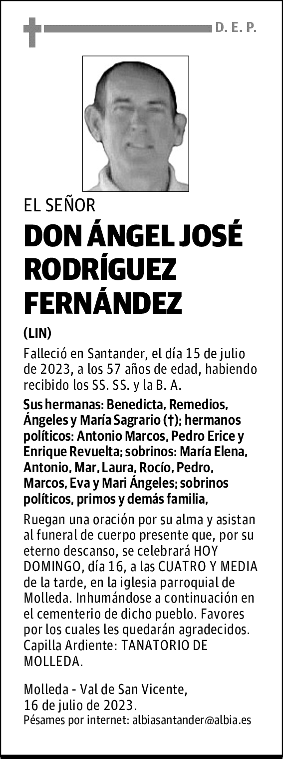 DON ÁNGEL JOSÉ RODRÍGUEZ FERNÁNDEZ