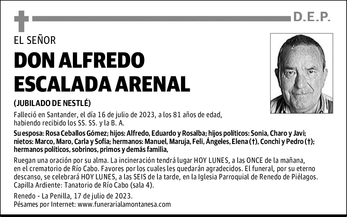 DON ALFREDO ESCALADA ARENAL