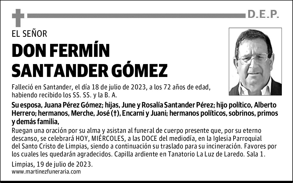 DON FERMÍN SANTANDER GÓMEZ