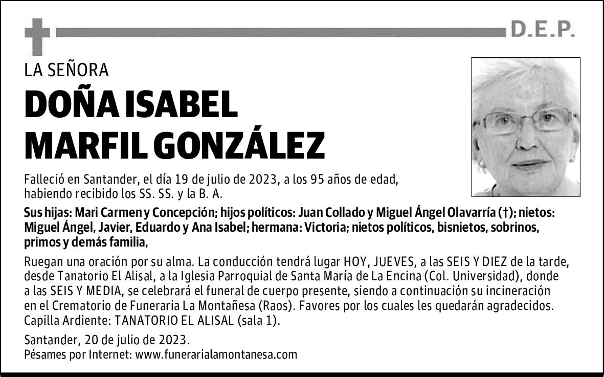 DOÑA ISABEL MARFIL GONZÁLEZ
