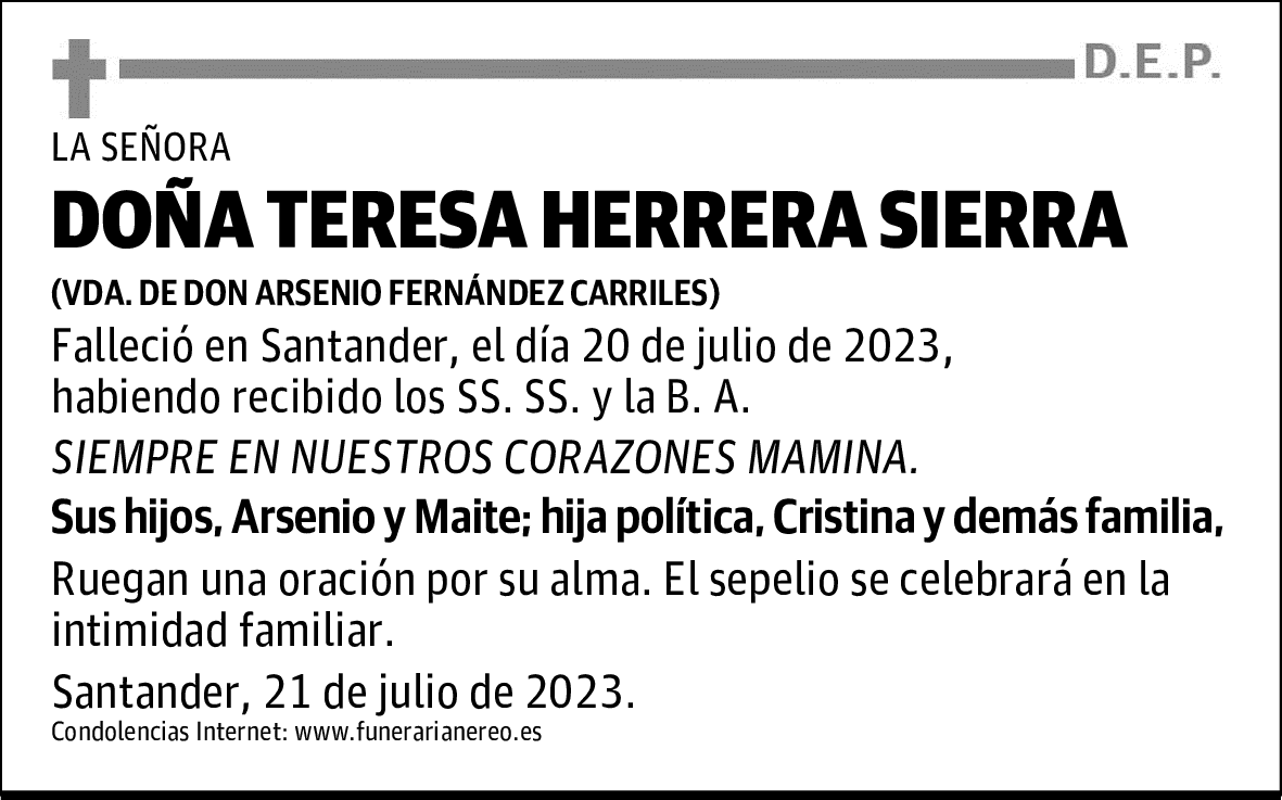 DOÑA TERESA HERRERA SIERRA