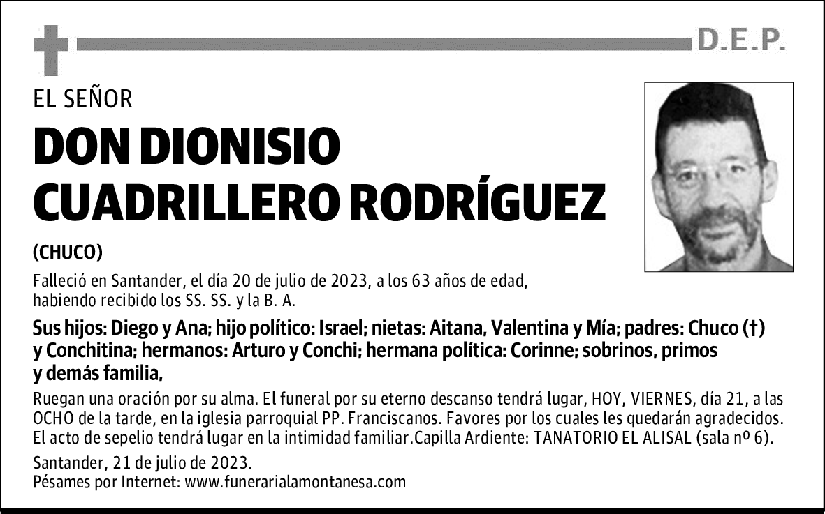 DON DIONISIO CUADRILLERO RODRÍGUEZ