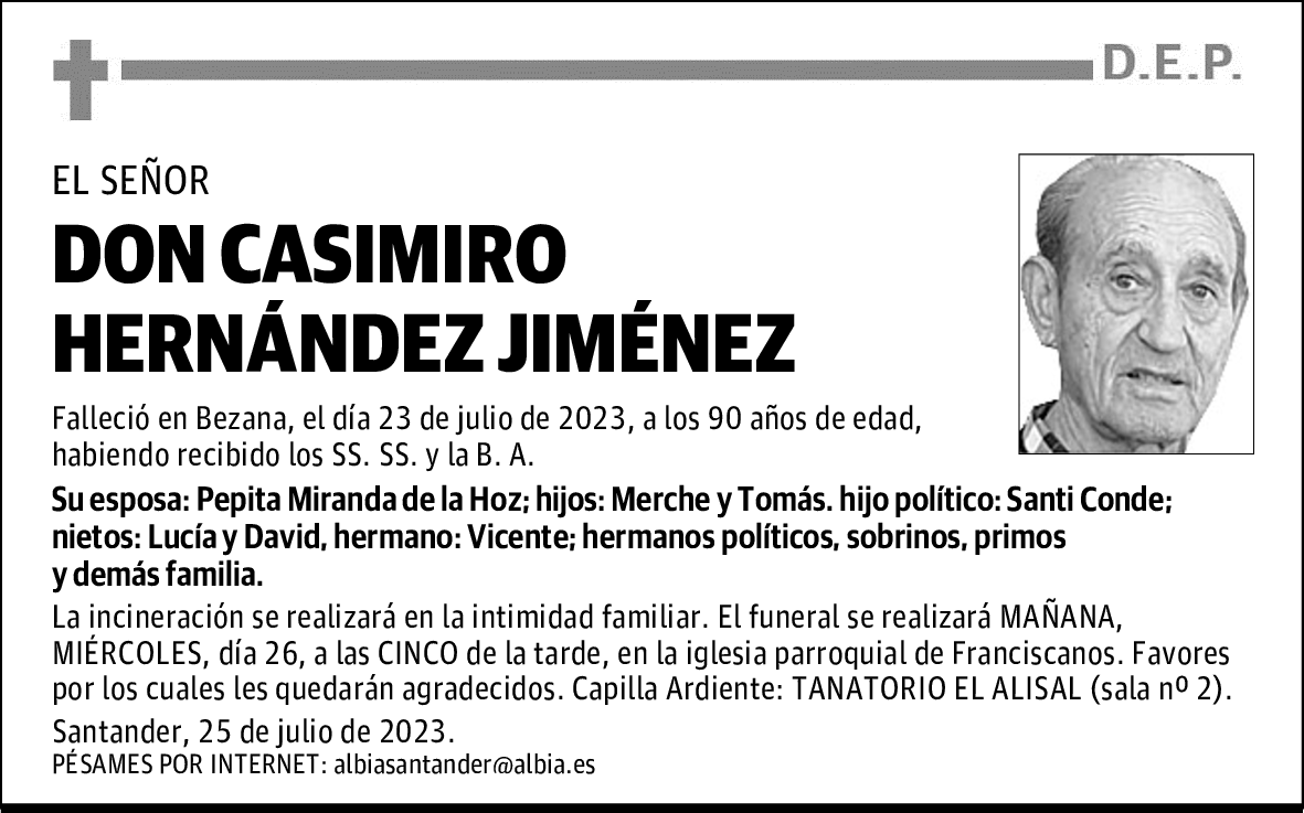 DON CASIMIRO HERNÁNDEZ JIMÉNEZ