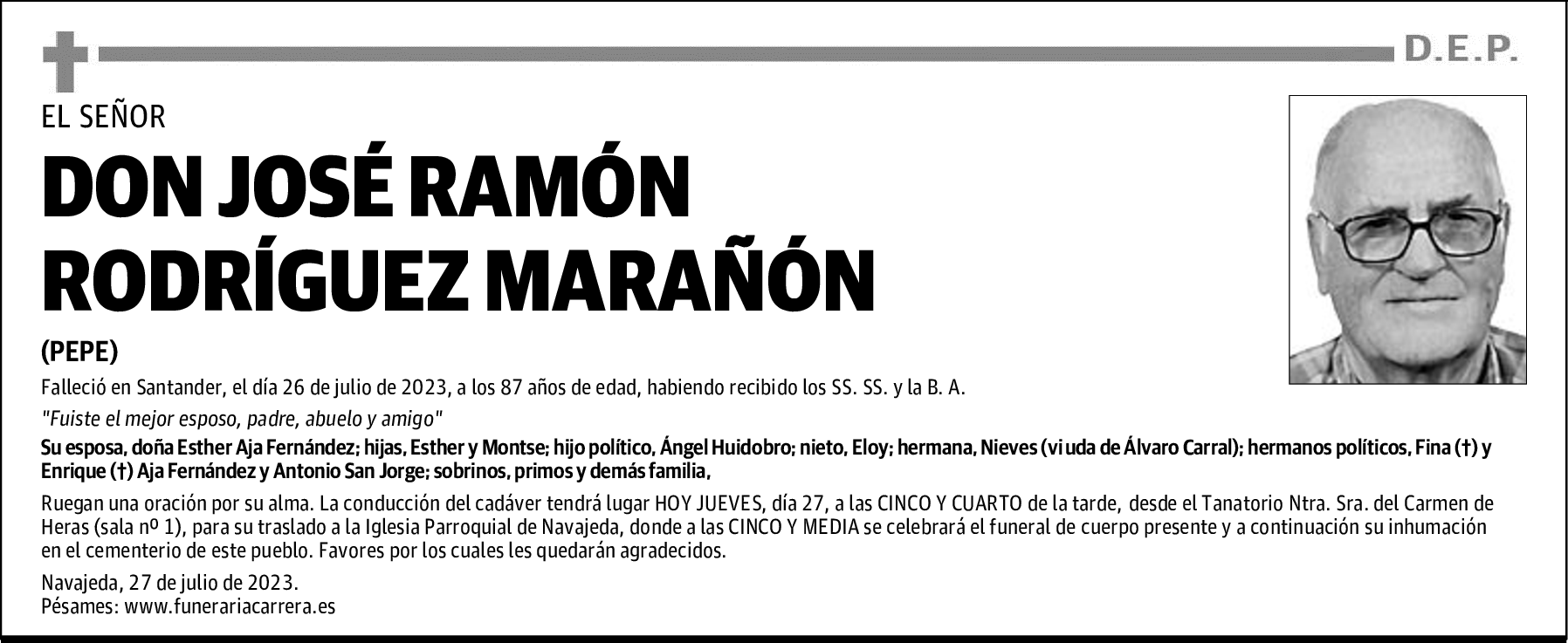 DON JOSÉ RAMÓN RODRÍGUEZ MARAÑÓN