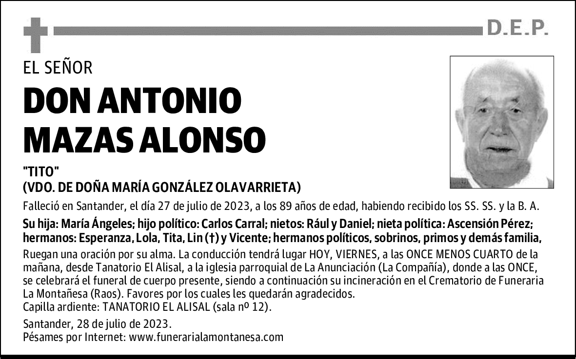 DON ANTONIO MAZAS ALONSO