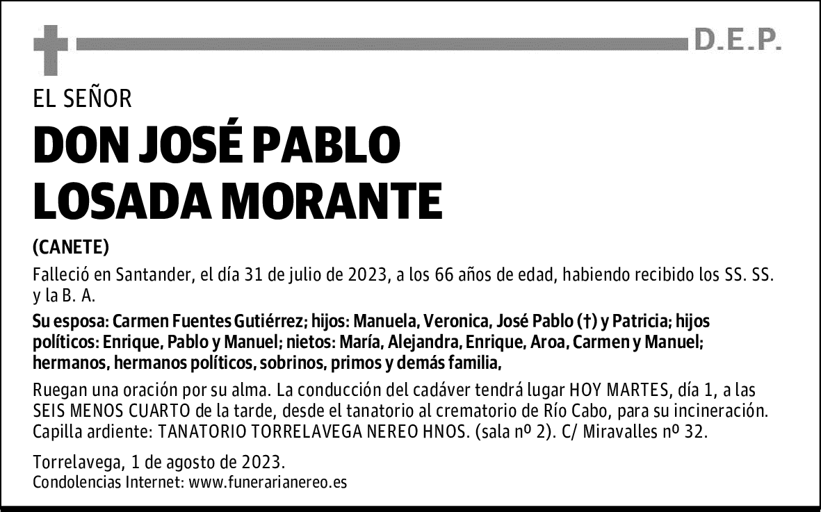DON JOSÉ PABLO LOSADA MORANTE
