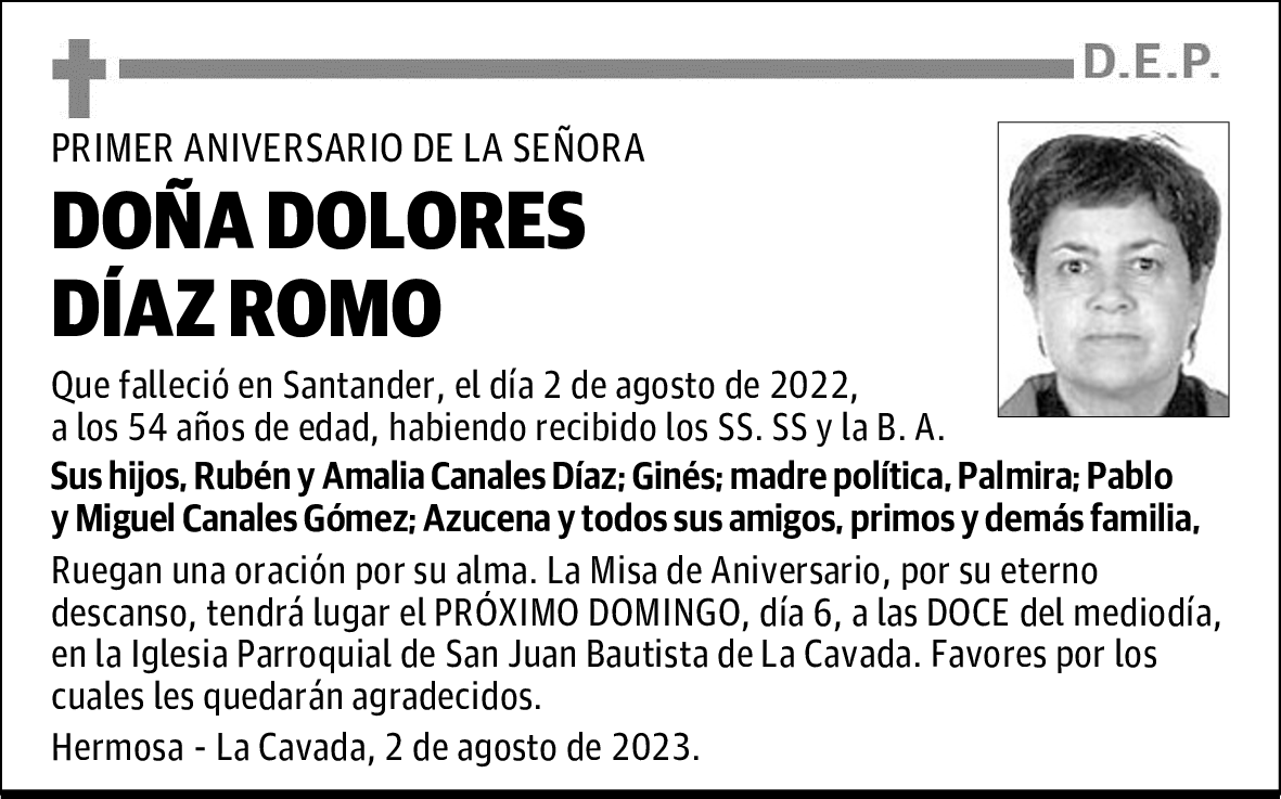 DOÑA DOLORES DÍAZ ROMO