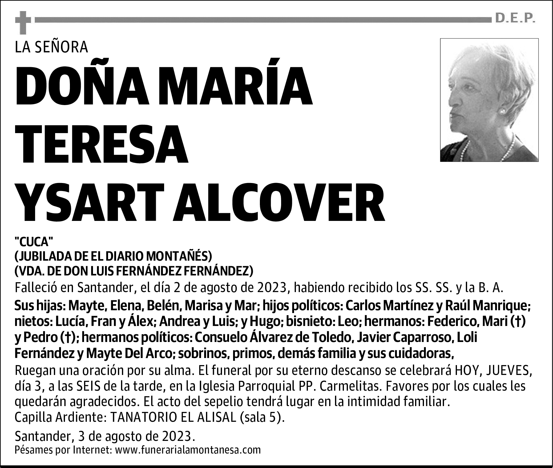 DOÑA MARÍA TERESA YSART ALCOVER