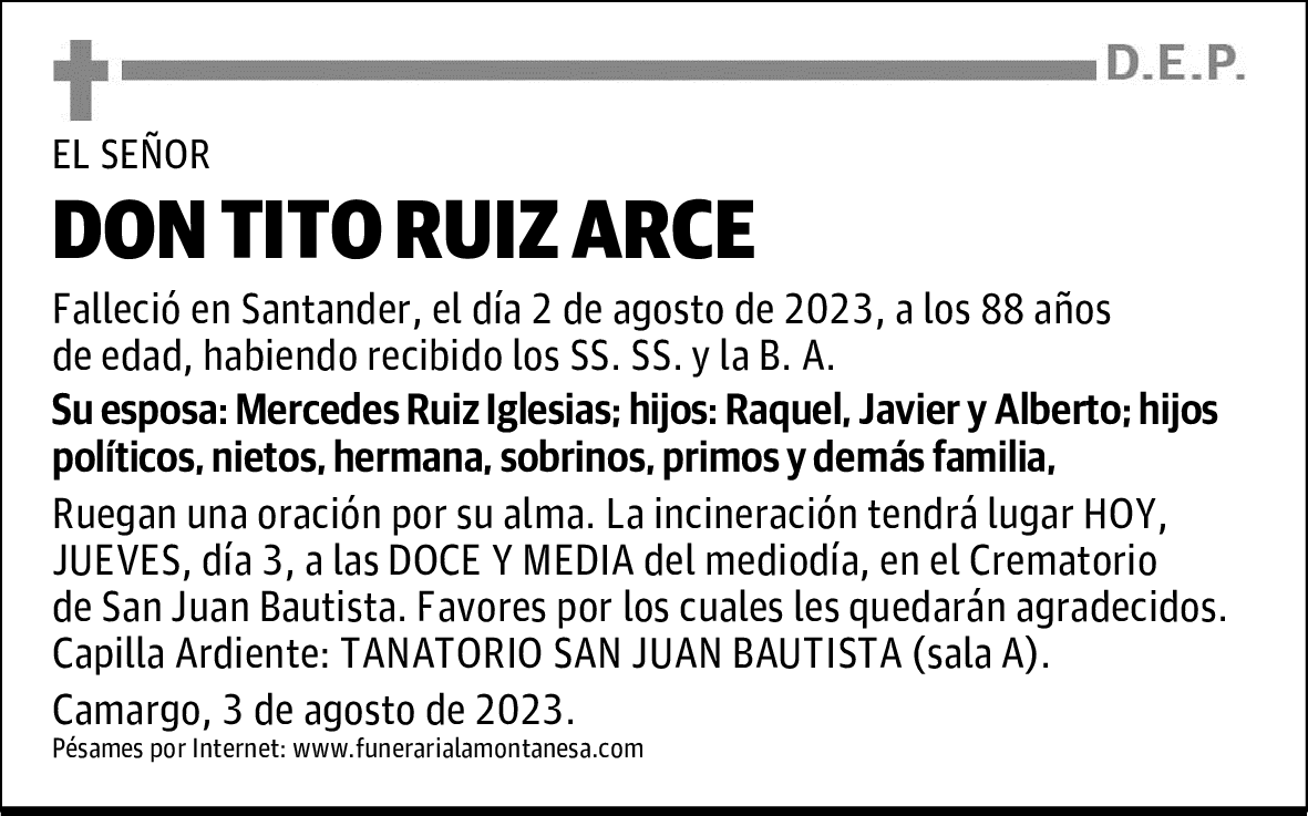 DON TITO RUIZ ARCE
