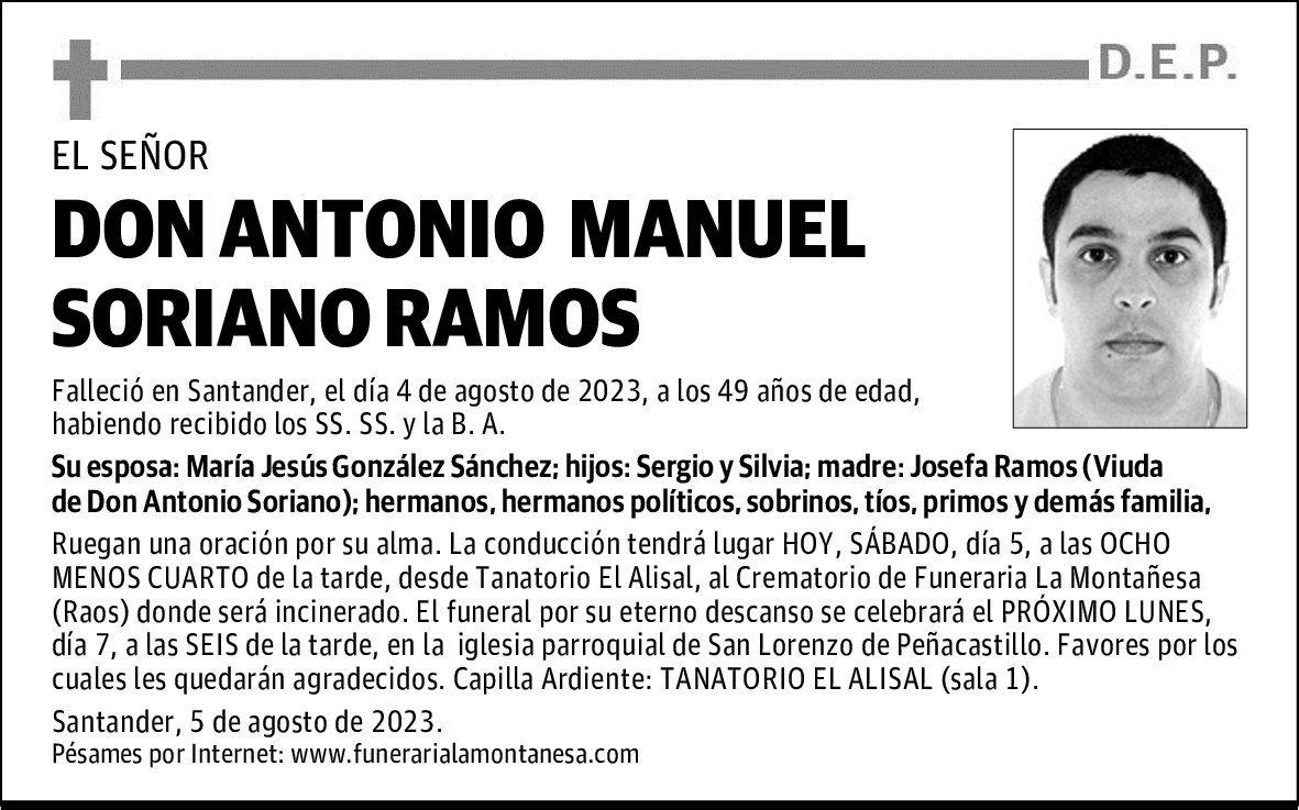 DON ANTONIO MANUEL SORIANO RAMOS