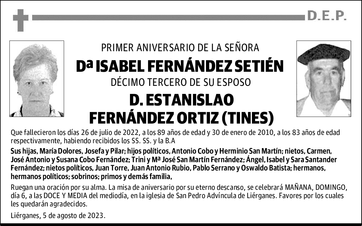 DOÑA ISABEL FERNÁNDEZ SETIÉN
