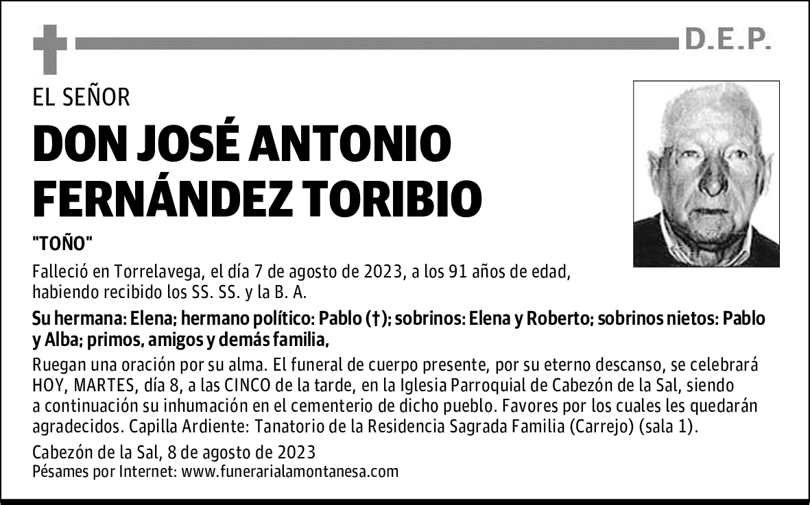 DON JOSÉ ANTONIO FERNÁNDEZ TORIBIO