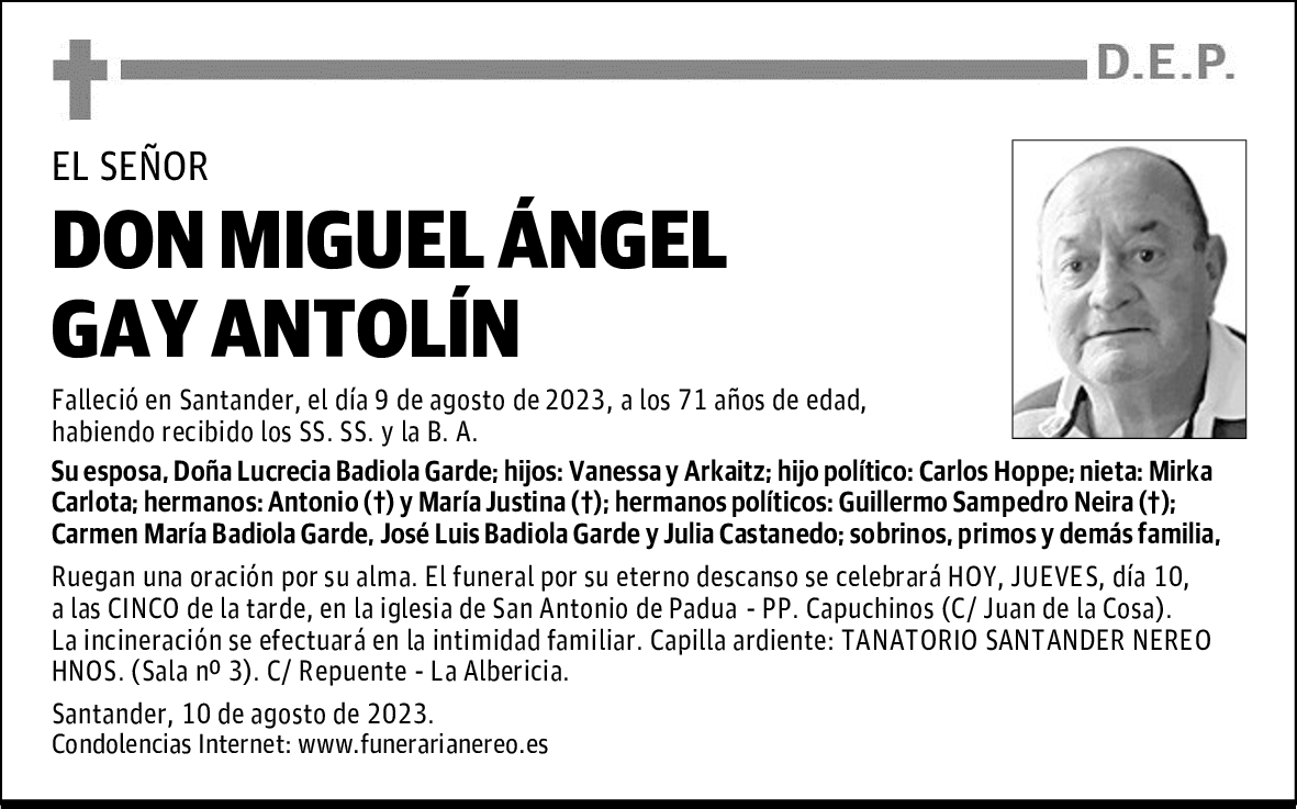 DON MIGUEL ÁNGEL GAY ANTOLÍN
