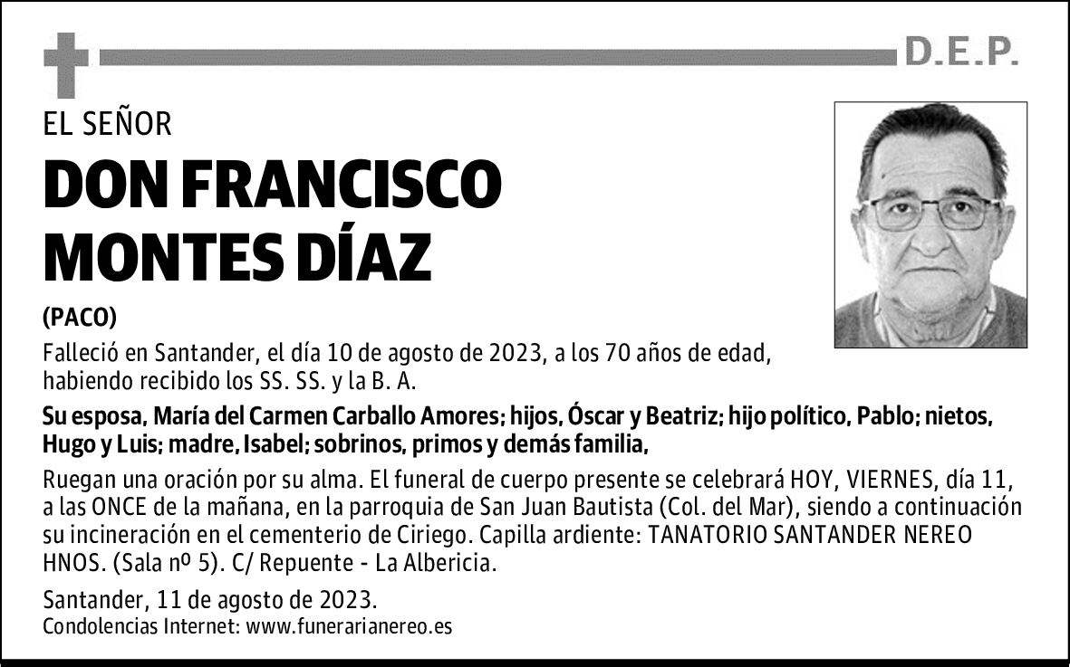 DON FRANCISCO MONTES DÍAZ