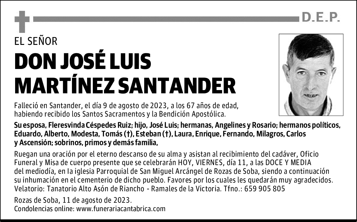DON JOSÉ LUIS MARTÍNEZ SANTANDER