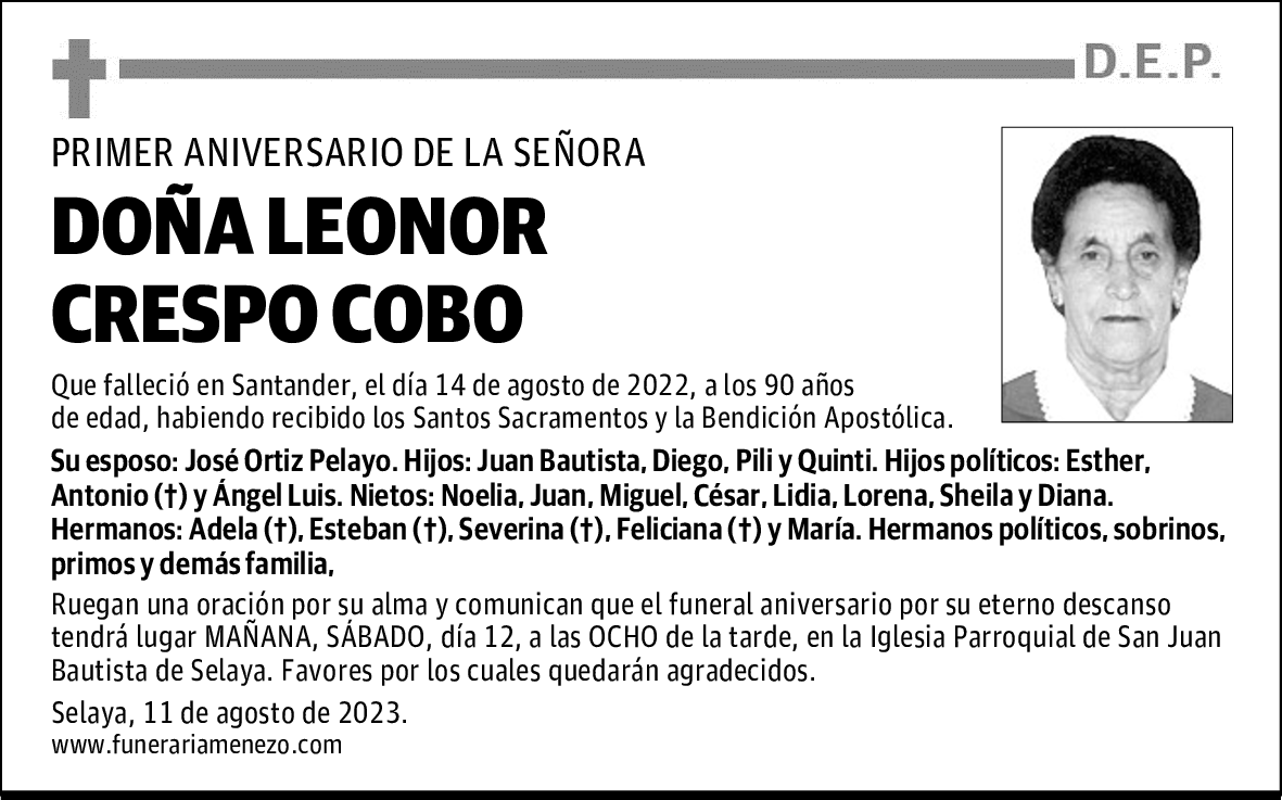 DOÑA LEONOR CRESPO COBO