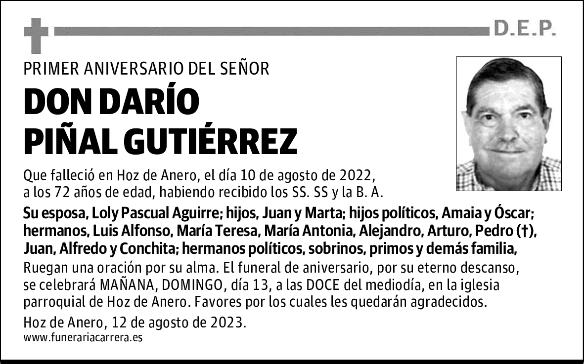 DON DARÍO PIÑAL GUTIÉRREZ
