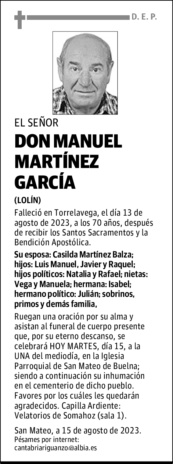 DON MANUEL MARTÍNEZ GARCÍA