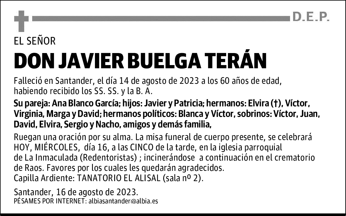 DON JAVIER BUELGA TERÁN