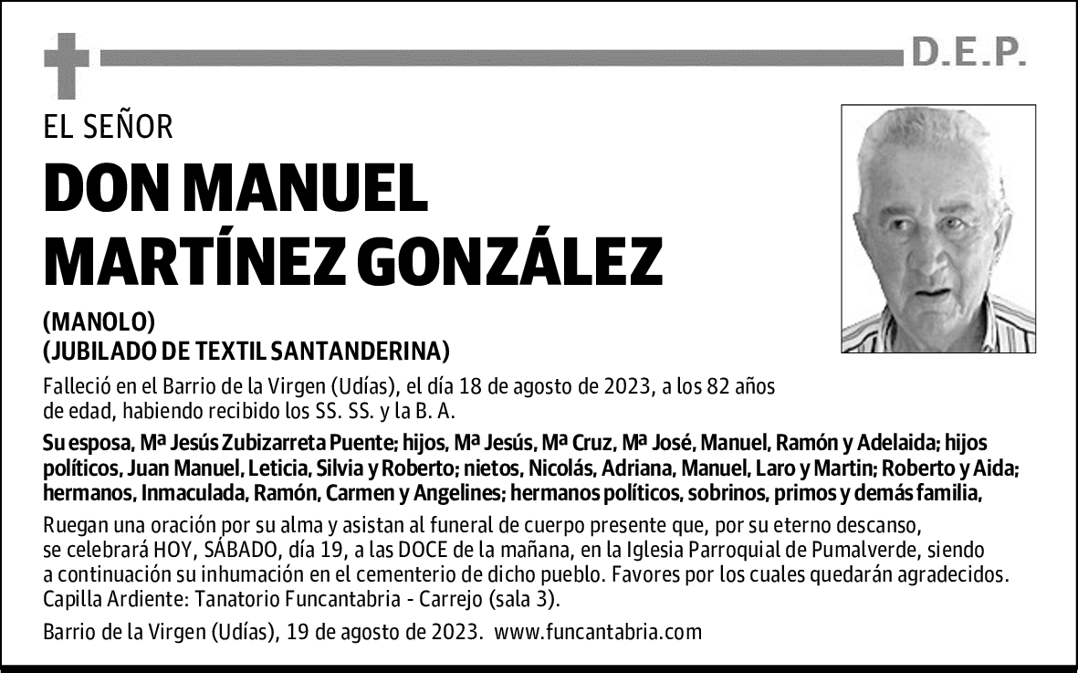 DON MANUEL MARTÍNEZ GONZÁLEZ